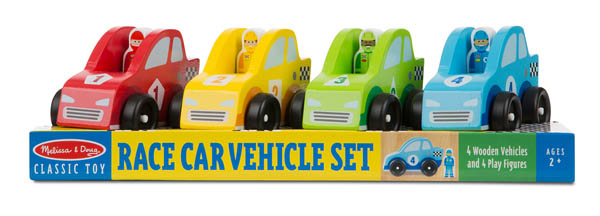 melissa and doug wooden race car set